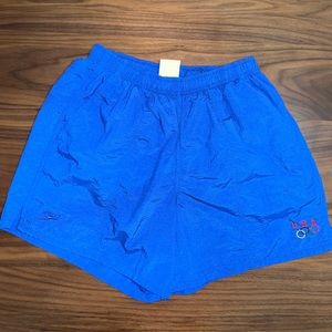 Vintage 1980s 1990s Men’s USA Olympic Swim Team Speedo Shorts Blue